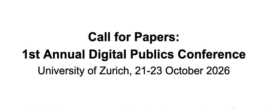 Call for Papers : 1st Annual Digital Publics Conference's Cover Image